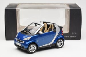 Smart Fortwo W451 Cabriolet Blå Sølv Minichamps 1:18 Q0022565V001C80Q00 Metal — billede 8 af 8