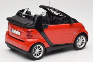 Smart Fortwo W451 Cabrio Rød Sort Minichamps 1:18 150036333 Metal — billede 3 af 8