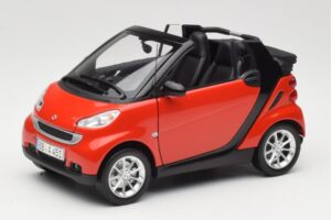 Smart Fortwo W451 Cabrio Rød Sort Minichamps 1:18 150036333 Metal