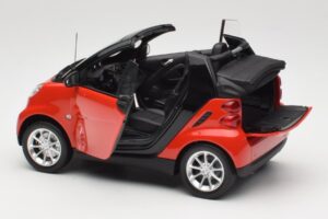 Smart Fortwo W451 Cabrio Rød Sort Minichamps 1:18 150036333 Metal — billede 5 af 8