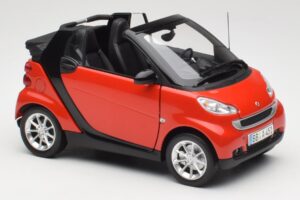 Smart Fortwo W451 Cabrio Rød Sort Minichamps 1:18 150036333 Metal — billede 6 af 8
