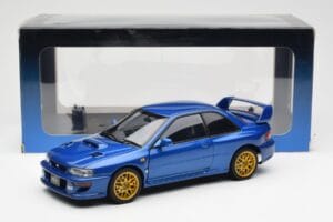 Subaru Impreza 22B Upgraded Version Blå Med Guld Fælge AUTOart 1:18 78602 Metal — billede 8 af 8