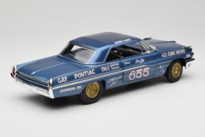 Pontiac Catalina Super Duty Super Stock #655 Blå 1962 Auto World 1:18 AW201/06 Metal — billede 3 af 8