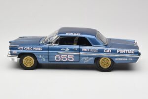 Pontiac Catalina Super Duty Super Stock #655 Blå 1962 Auto World 1:18 AW201/06 Metal — billede 4 af 8