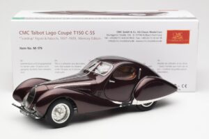Talbot-Lago T150 C-SS Figoni & Falaschi Teardrop Mørk Bordeaux Metallic CMC 1:18 M-179 Metal — billede 2 af 6