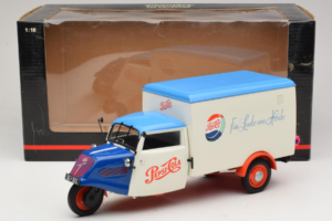Tempo Dreirad Kastenwagen Pepsi Minichamps 1:18 150099024 Metal — billede 8 af 8