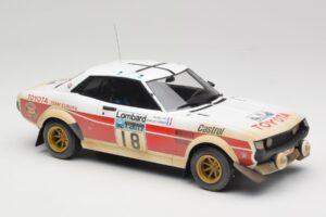 Toyota Celica 2000 GT RA21 #18 J-L. Therier RAC Rally 1977 IXO 1:18 18RMC189C Metal — billede 4 af 6