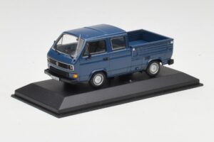 Volkswagen T3 Double Cab Flatbed Blå Minichamps 1:43 400055260 Metal — billede 3 af 4