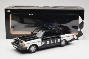 Volvo 240 GL Polis Sweden Sort Minichamps 1:18 155171497 Metal — billede 6 af 6