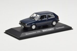 Volkswagen Golf Mk2 Blå Messeprøve Minichamps 1:43 GOLFHANDMUSTER Metal — billede 2 af 4