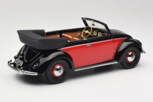Volkswagen Beetle Cabriolet Sort & Rød Minichamps 1:18 107054132 Resin — billede 2 af 6
