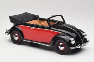 Volkswagen Beetle Cabriolet Sort & Rød Minichamps 1:18 107054132 Resin — billede 4 af 6