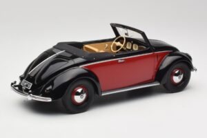 Volkswagen Beetle Hebmuller Cabriolet Sort & Rød Minichamps 1:18 107054230 Resin — billede 2 af 6