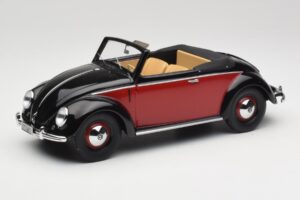 Volkswagen Beetle Hebmuller Cabriolet Sort & Rød Minichamps 1:18 107054230 Resin