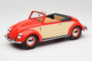 Volkswagen Beetle Hebmuller Cabriolet Rød & Creme Minichamps 1:18 107054231 Resin