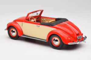 Volkswagen Beetle Hebmuller Cabriolet Rød & Creme Minichamps 1:18 107054231 Resin — billede 5 af 6