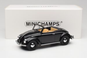 Volkswagen Beetle Type 1 Hebmuller Cabriolet Sort Minichamps 1:18 107054232 Metal — billede 6 af 6