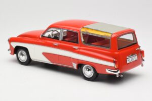 Wartburg 311 Camping Deluxe Rød Hvid BoS Models 1:18 BOS037 Resin — billede 5 af 6