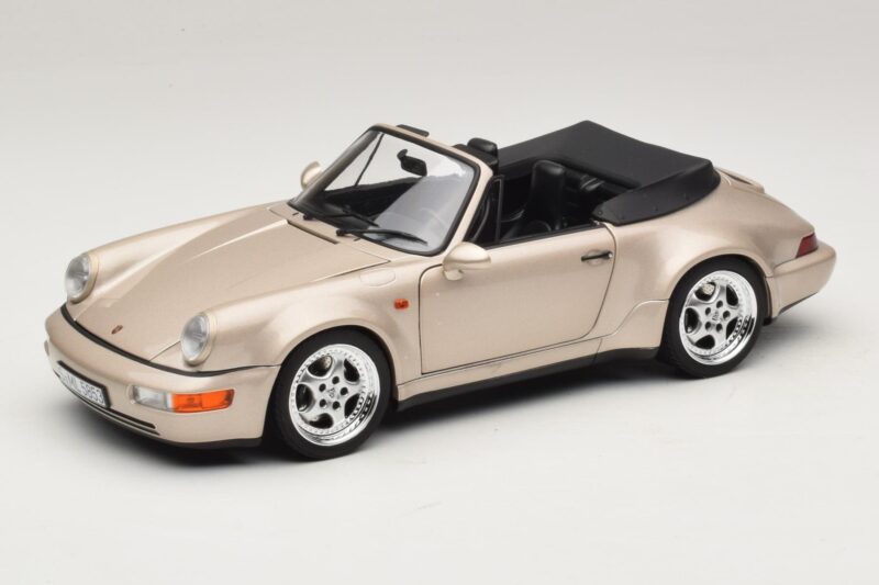 Porsche 911 964 Turbo Look Cabriolet Zermatt Silver Norev 1:18 187140 Metal