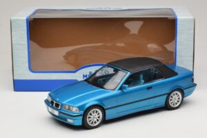 BMW 3 Series E36 Cabriolet Blå Metallic MCG 1:18 MCG18319 Metal — billede 7 af 7