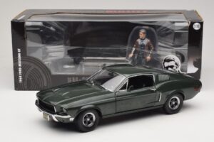 Ford Mustang GT Bullitt med Steve McQueen Figur Greenlight 1:18 12885 Metal — billede 8 af 8