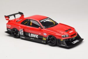 Nissan Skyline ER34 LB Super Silhouette Active Red GT Spirit 1:18 GT570 Resin — billede 4 af 6
