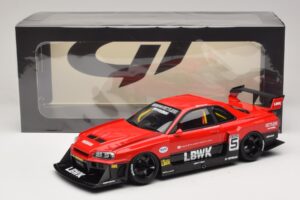Nissan Skyline ER34 LB Super Silhouette Active Red GT Spirit 1:18 GT570 Resin — billede 6 af 6