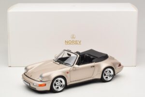 Porsche 911 964 Turbo Look Cabriolet Zermatt Silver Norev 1:18 187140 Metal — billede 8 af 8