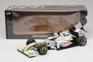 Brawn GP BGP001 #22 J. Button Singapore GP 2009 Minichamps 1:18 180090222 Resin — billede 7 af 7