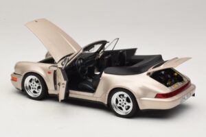 Porsche 911 964 Turbo Look Cabriolet Zermatt Silver Norev 1:18 187140 Metal — billede 5 af 8