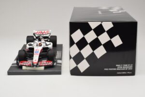 Haas VF-22 K. Magnussen Pole Position Brazilian GP 2022 Minichamps 1:18 117222120 Resin — billede 6 af 7