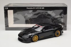 Porsche 911 992 GT3 RS Manthey Racing Sort med Guldfælge Minichamps 1:18 MR-911-GT3RS-1804 Metal — billede 6 af 6