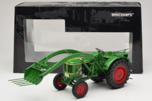 Deutz F2L 514 Traktor Frontlæsser Grøn Minichamps 1:18 109144071 Metal — billede 6 af 6