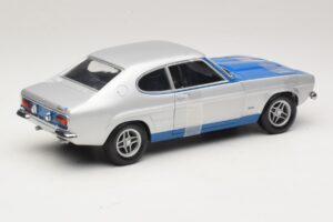 Ford Capri RS2600 Mk1 Silver Blue Minichamps 1:18 150089072 Metal — billede 2 af 6
