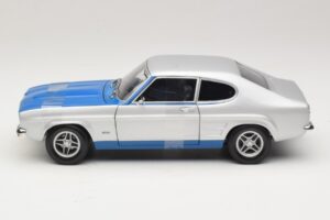 Ford Capri RS2600 Mk1 Silver Blue Minichamps 1:18 150089072 Metal — billede 3 af 6