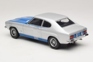 Ford Capri RS2600 Mk1 Silver Blue Minichamps 1:18 150089072 Metal — billede 5 af 6