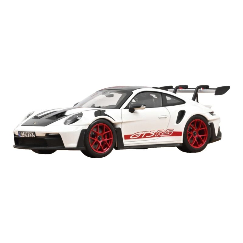 Porsche 911 992 GT3 RS Weissach Package Hvid Pyro Red Norev 1:18 Porsche 911 992 GT3 RS Weissach Package Hvid Pyro Red Norev 1:18 187373 Metal