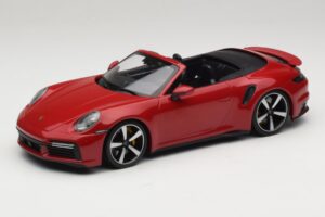 Porsche 911 992 Turbo S Cabriolet Mørkerød Minichamps 1:18 PORSCHE007 Metal