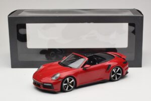Porsche 911 992 Turbo S Cabriolet Mørkerød Minichamps 1:18 PORSCHE007 Metal — billede 6 af 6