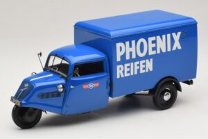 Tempo Hanseat Trehjulet Kassevogn Phoenix Blue Minichamps 1:18 180099040 Metal