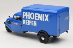 Tempo Hanseat Trehjulet Kassevogn Phoenix Blue Minichamps 1:18 180099040 Metal — billede 5 af 6