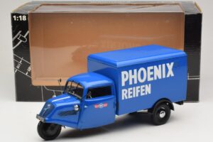 Tempo Hanseat Trehjulet Kassevogn Phoenix Blue Minichamps 1:18 180099040 Metal — billede 6 af 6