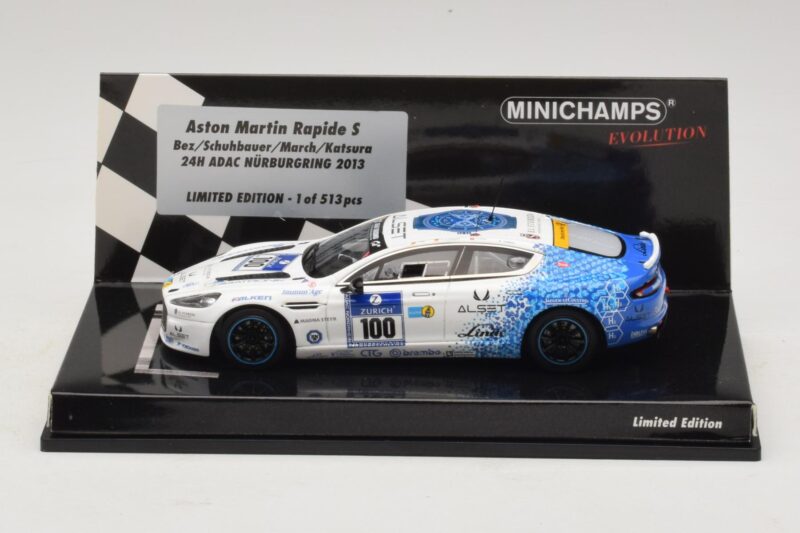 Aston Martin Rapide S #100 Bez / Schubauer 24 Hours of Nurburgring 2013 Minichamps 1:43 Aston Martin Rapide S #100 Bez / Schubauer 24 Hours of Nurburgring 2013 Minichamps 1:43 437131300 Metal