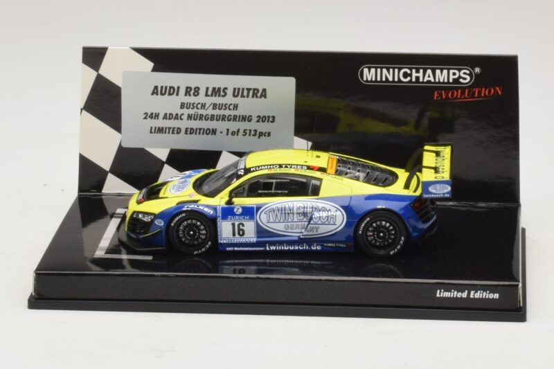Audi R8 LMS Ultra #16 Busch 24 Hours of Nurburgring 2013 Minichamps 1:43 437130116 Metal
