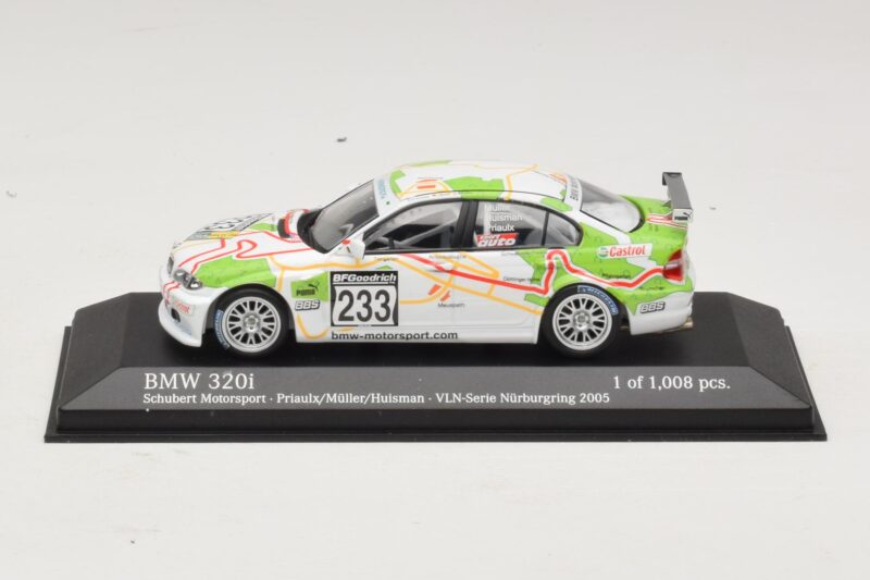 BMW 320i E46 #233 A. Priaulx / J. Muller Schubert Motorsport VLN Nurburgring 2005 Minichamps 1:43 BMW 320i E46 #233 A. Priaulx / J. Muller Schubert Motorsport VLN Nurburgring 2005 Minichamps 1:43 400052433 Metal