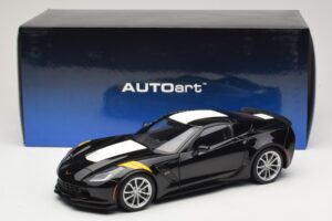 Chevrolet Corvette C7 Grand Sport Sort med Hvide Striber AUTOart 1:18 71273 Komposit — billede 8 af 8