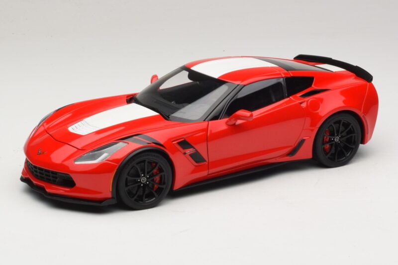 Chevrolet Corvette C7 Grand Sport Rød med Hvide Striber AUTOart 1:18 71274 Komposit