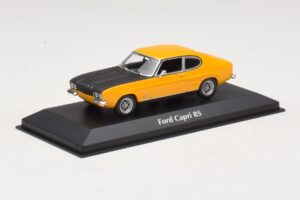 Ford Capri Mk1 RS Gul med Sort Motorhjelm Maxichamps 1:43 940085800 Metal — billede 2 af 4