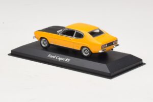 Ford Capri Mk1 RS Gul med Sort Motorhjelm Maxichamps 1:43 940085800 Metal — billede 3 af 4