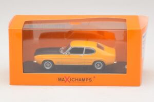 Ford Capri Mk1 RS Gul med Sort Motorhjelm Maxichamps 1:43 940085800 Metal — billede 4 af 4